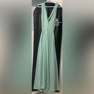 Mint green / aqua colour multi-way floor length dress